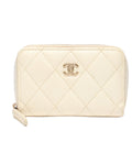 Chanel Coin Case Gold Caviar Leather Quilted CC Logo