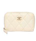 Chanel Coin Case Gold Caviar Leather Quilted CC Logo