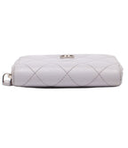 Chanel Coin Case Silver Quilted Caviar Leather 31 CC Logo — view 4