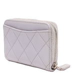 Chanel Coin Case Silver Quilted Caviar Leather 31 CC Logo — view 3