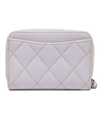 Chanel Coin Case Silver Quilted Caviar Leather 31 CC Logo — view 2