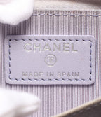 Chanel Coin Case Silver Quilted Caviar Leather 31 CC Logo — view 6