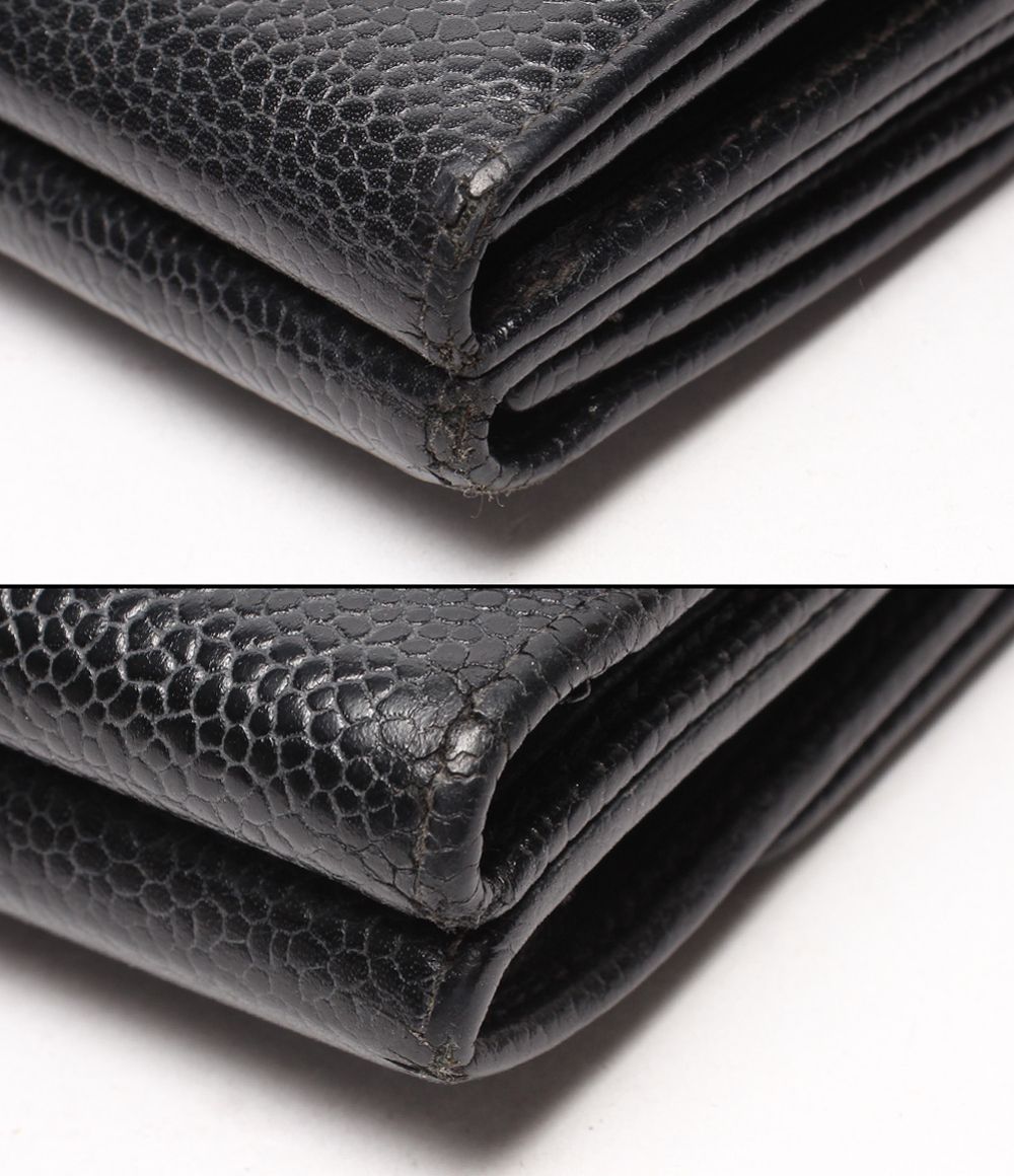 Chanel Hook Trifold Wallet Caviar Leather CC Logo — view 9