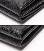 Chanel Hook Trifold Wallet Caviar Leather CC Logo — view 9
