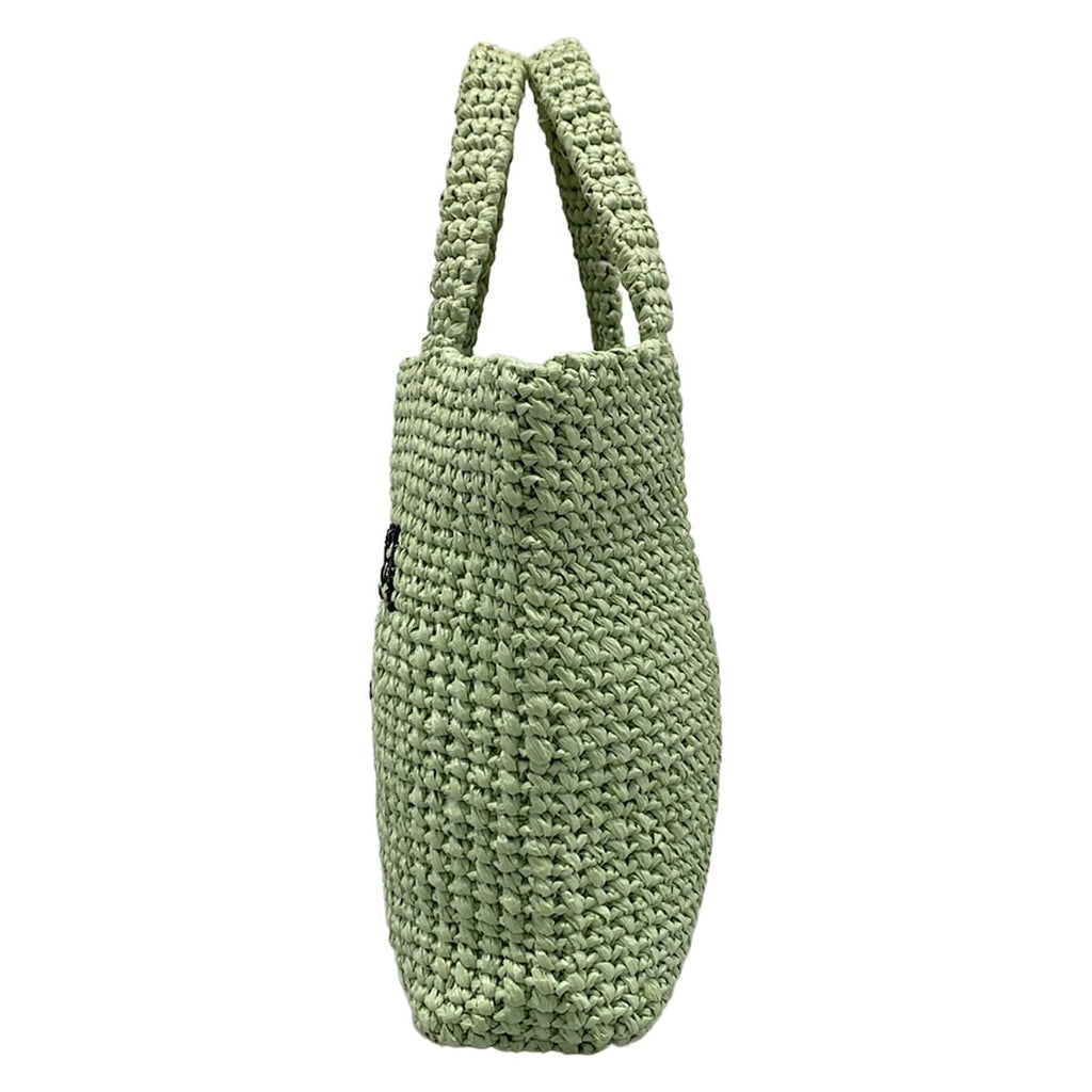Prada Tote Small Crochet Light Green Black — view 4