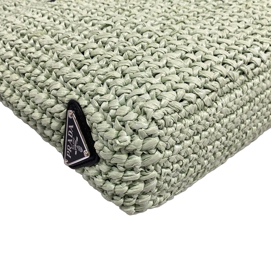Prada Tote Small Crochet Light Green Black — view 6