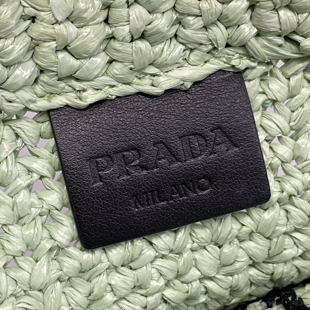 Prada Tote Small Crochet Light Green Black — view 9