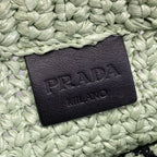 Prada Tote Small Crochet Light Green Black — view 9