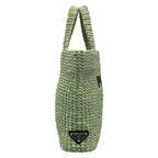 Prada Tote Small Crochet Light Green Black — view 2