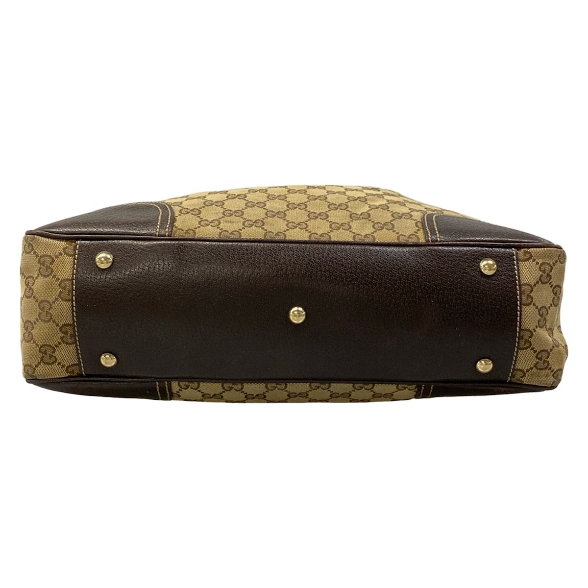 Gucci Tote Beige Dark Brown Leather — view 5