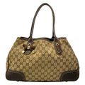 Gucci Tote Beige Dark Brown Leather