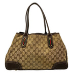 Gucci Tote Beige Dark Brown Leather — view 3