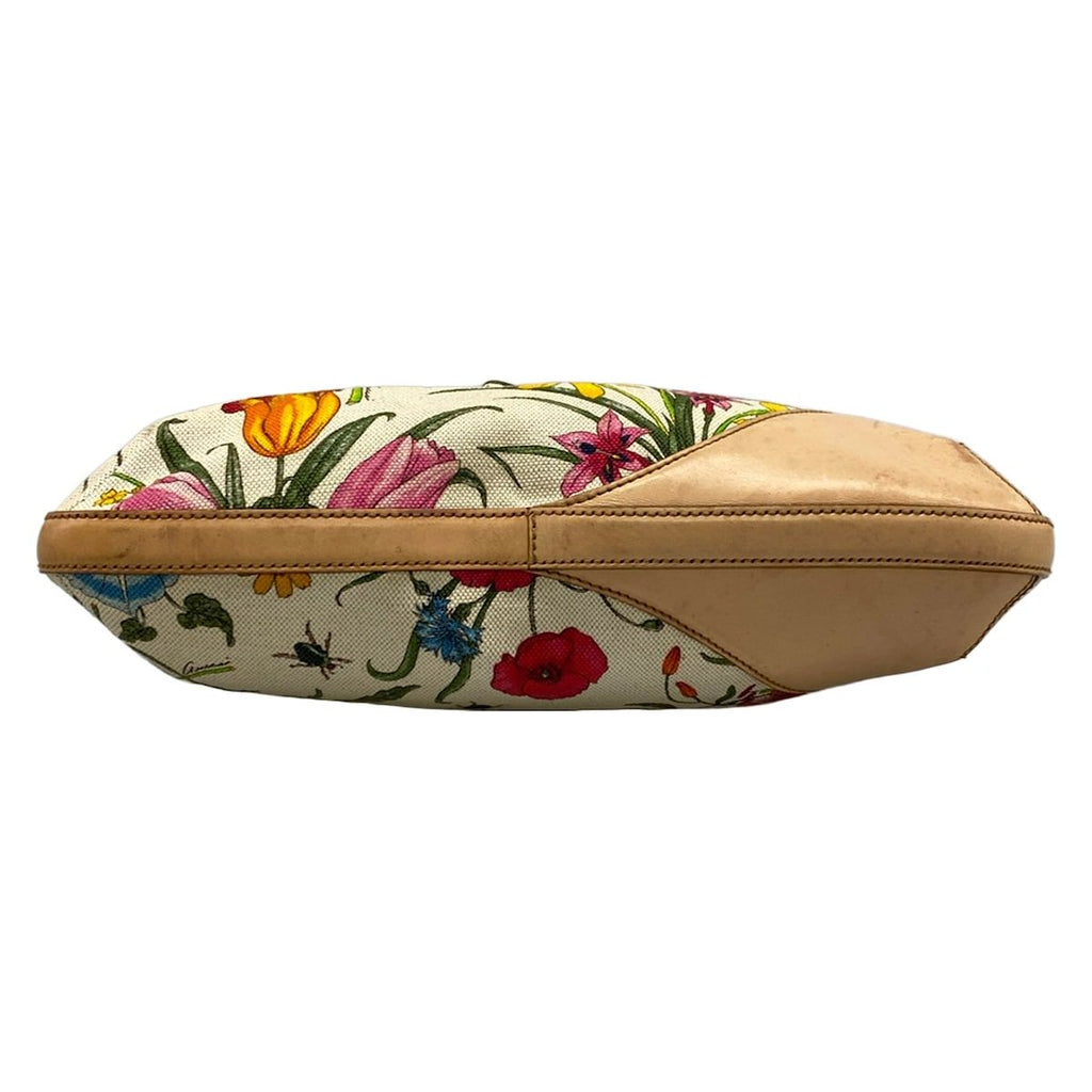 Gucci Shoulder Bag Flora Hasla Bit Ivory Beige Multi Leather — view 5