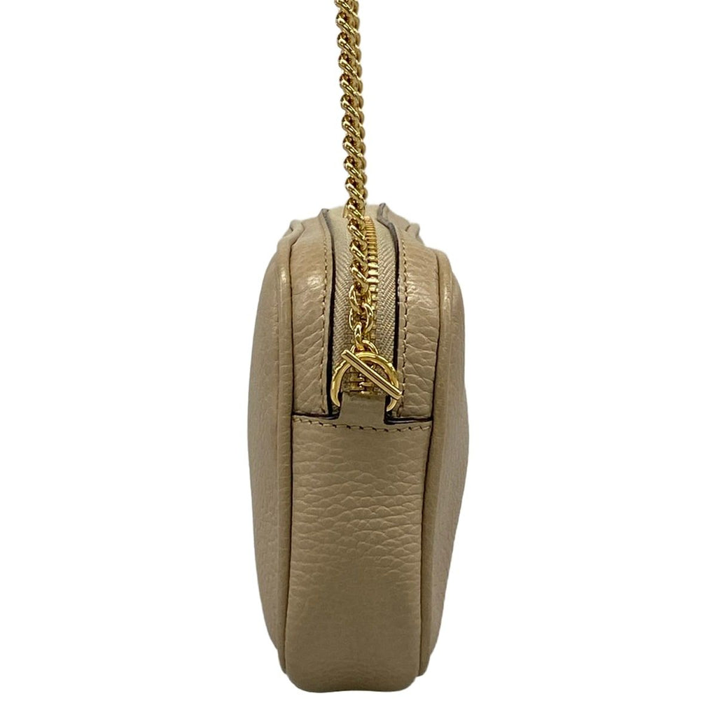 Gucci Shoulder Bag GG Marmont Mini Beige Chain Detachable Strap Leather — view 4
