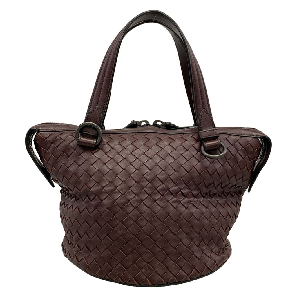 Bottega Veneta Handbag Tambura Bag Intrecciato Dark Brown Leather — view 3