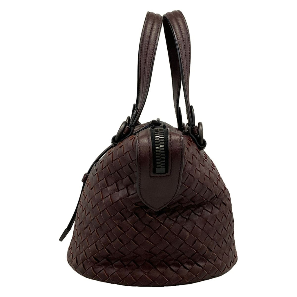 Bottega Veneta Handbag Tambura Bag Intrecciato Dark Brown Leather — view 4
