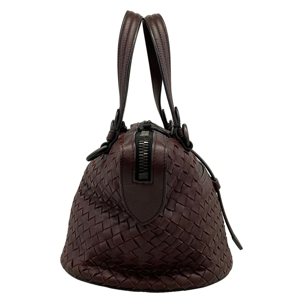Bottega Veneta Handbag Tambura Bag Intrecciato Dark Brown Leather — view 2