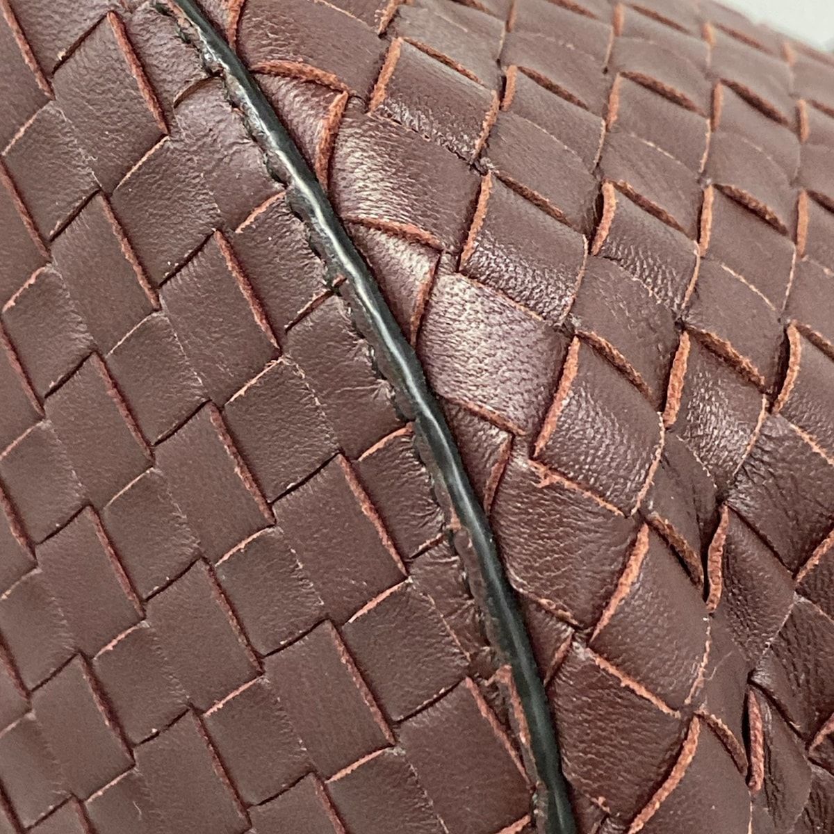 Bottega Veneta Handbag Tambura Bag Intrecciato Dark Brown Leather — view 6