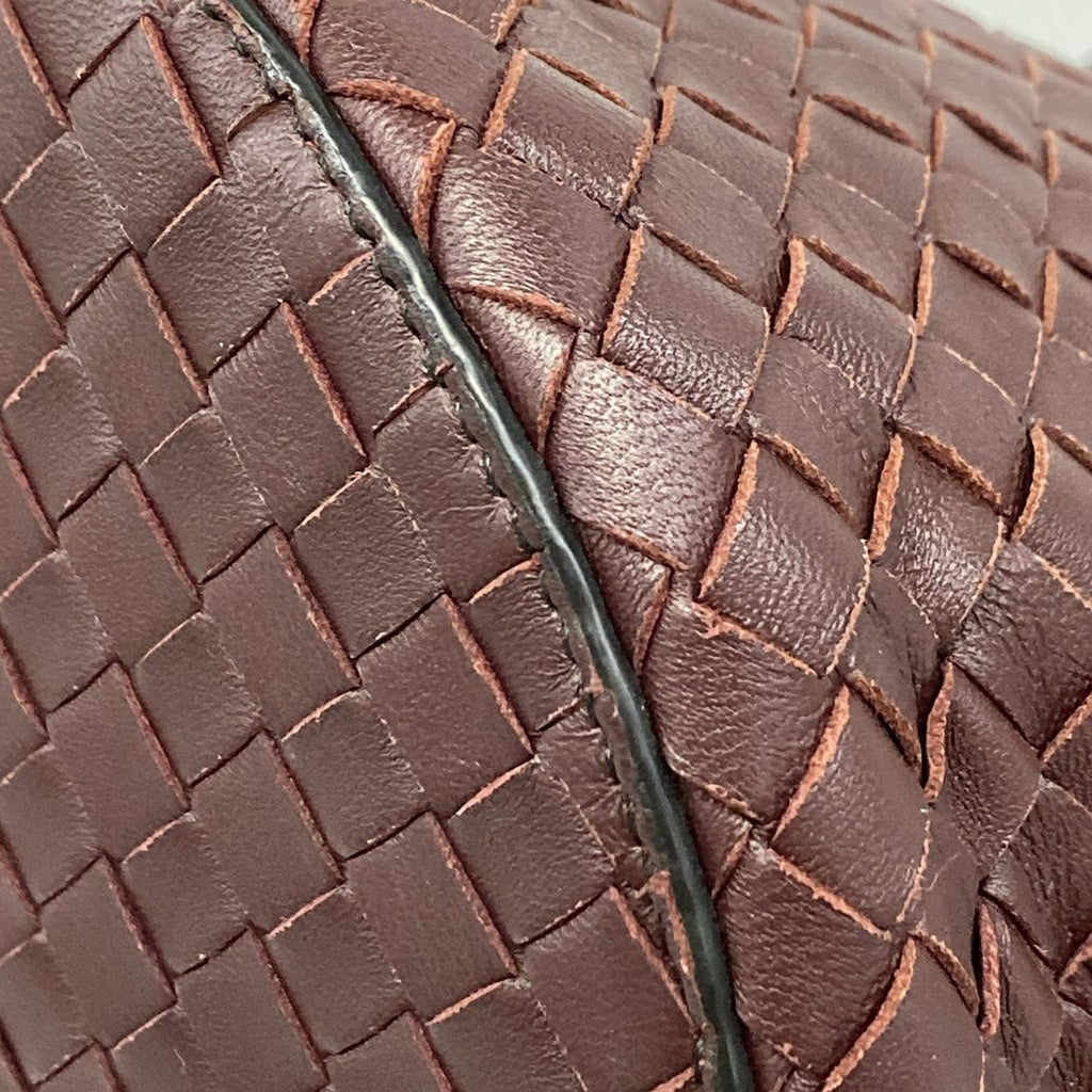 Bottega Veneta Handbag Tambura Bag Intrecciato Dark Brown Leather — view 6