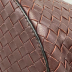 Bottega Veneta Handbag Tambura Bag Intrecciato Dark Brown Leather — view 6