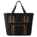 Hermes Tote Pure Sangle Black Caramel Silver Toile Military Taurillon Clemence