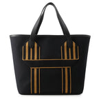 Hermes Tote Pure Sangle Black Caramel Silver Toile Military Taurillon Clemence