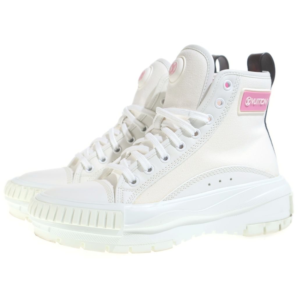 Louis Vuitton Squad Line High Cut Sneakers White Brown Canvas — view 2