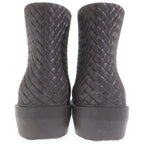 Bottega Veneta Fireman Short Rubber Boots Intrecciato Embossed Ankle Brown — view 3