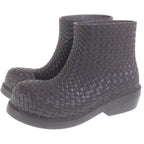 Bottega Veneta Fireman Short Rubber Boots Intrecciato Embossed Ankle Brown — view 2