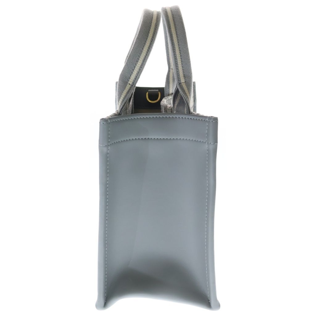 Dior Book Tote Small White 2-Way Shoulder Bag Canvas Leather Gray — view 3