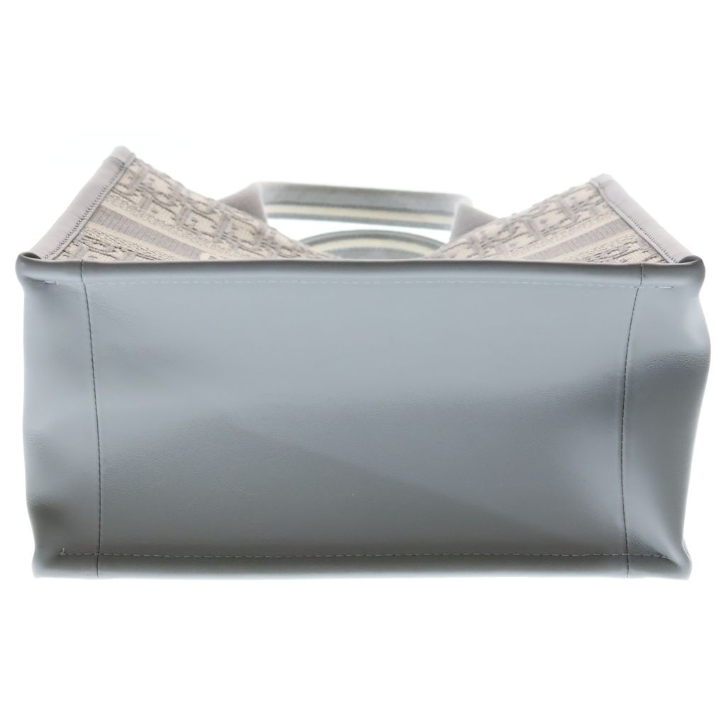 Dior Book Tote Small White 2-Way Shoulder Bag Canvas Leather Gray — view 4