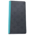 Louis Vuitton Portefeuille Brazza NM Monogram Eclipse Wallet Turquoise Gray
