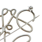 Loewe Anagram Brooch Pin Badge Silver — view 5
