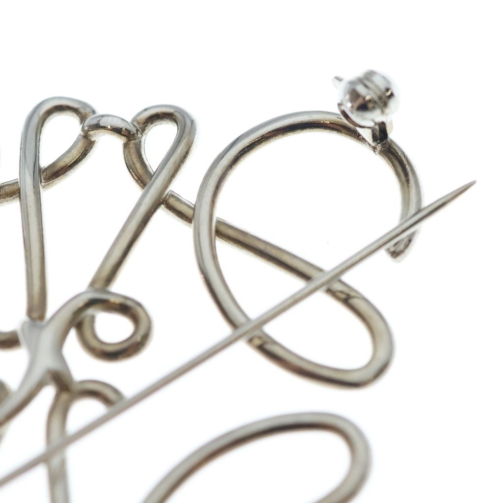 Loewe Anagram Brooch Pin Badge Silver — view 5