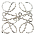 Loewe Anagram Brooch Pin Badge Silver