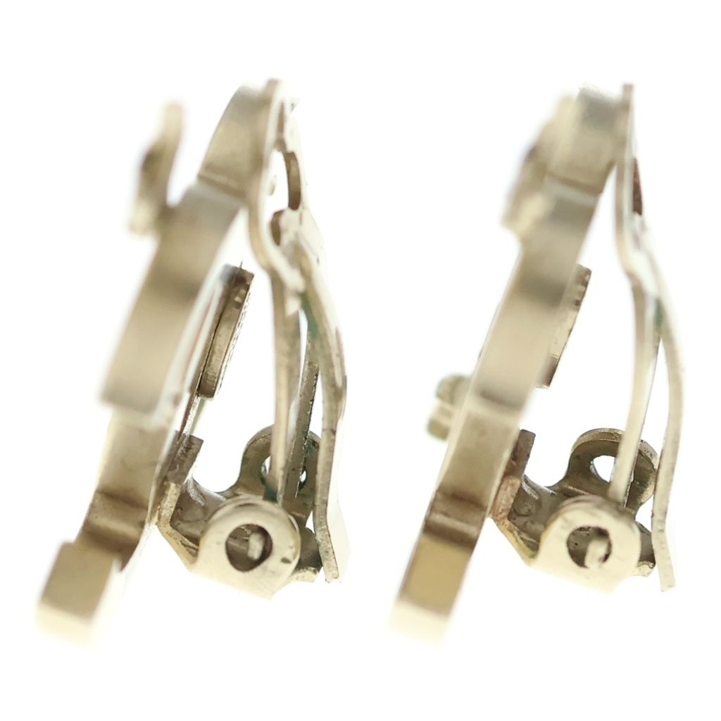Chanel CC Logo Arrow Earrings Gold White 10c — view 3