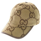 Gucci Jumbo GG Pattern Canvas Baseball Cap Hat Beige