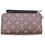 Louis Vuitton Monogram Macassar Zippy Dragonne Leather Wallet Silver Brown Black — view 2