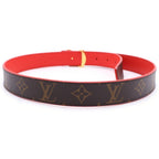 Louis Vuitton Monogram Ceinture LV Initial Belt Brown Red Leather Gold — view 2