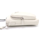 Prada Leather Phone Case Shoulder Bag Silver White — view 3