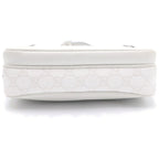 Gucci GG Supreme Cross Belt Bag White Leather Silver — view 4