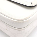 Gucci GG Supreme Cross Belt Bag White Leather Silver — view 6