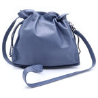 Loewe Flamenco Shoulder Bag Drawstring Light Blue Leather Silver — view 2