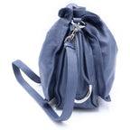Loewe Flamenco Shoulder Bag Drawstring Light Blue Leather Silver — view 3