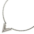 Louis Vuitton Essential LV Logo Motif Chain Necklace Silver