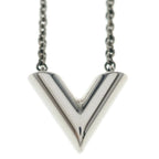 Louis Vuitton Essential LV Logo Motif Chain Necklace Silver — view 3