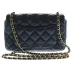 Chanel Mini Quilted 19 Lambskin Leather S Flap S Chain Shoulder Bag Black Gold — view 2