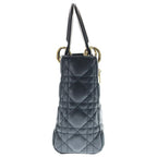 Dior My Lady Small Cannage 2-Way Shoulder Bag Black Leather Gold — view 2