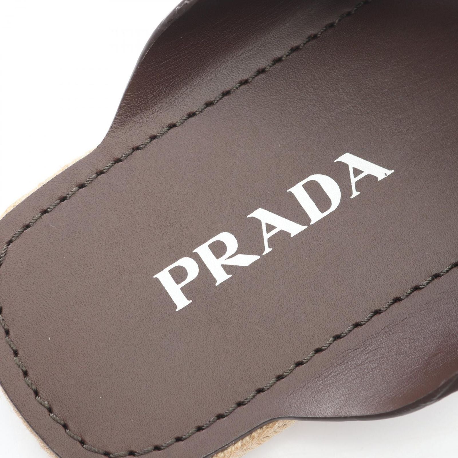 Prada Sandals Triangle Logo Criss Cross Leather — view 5