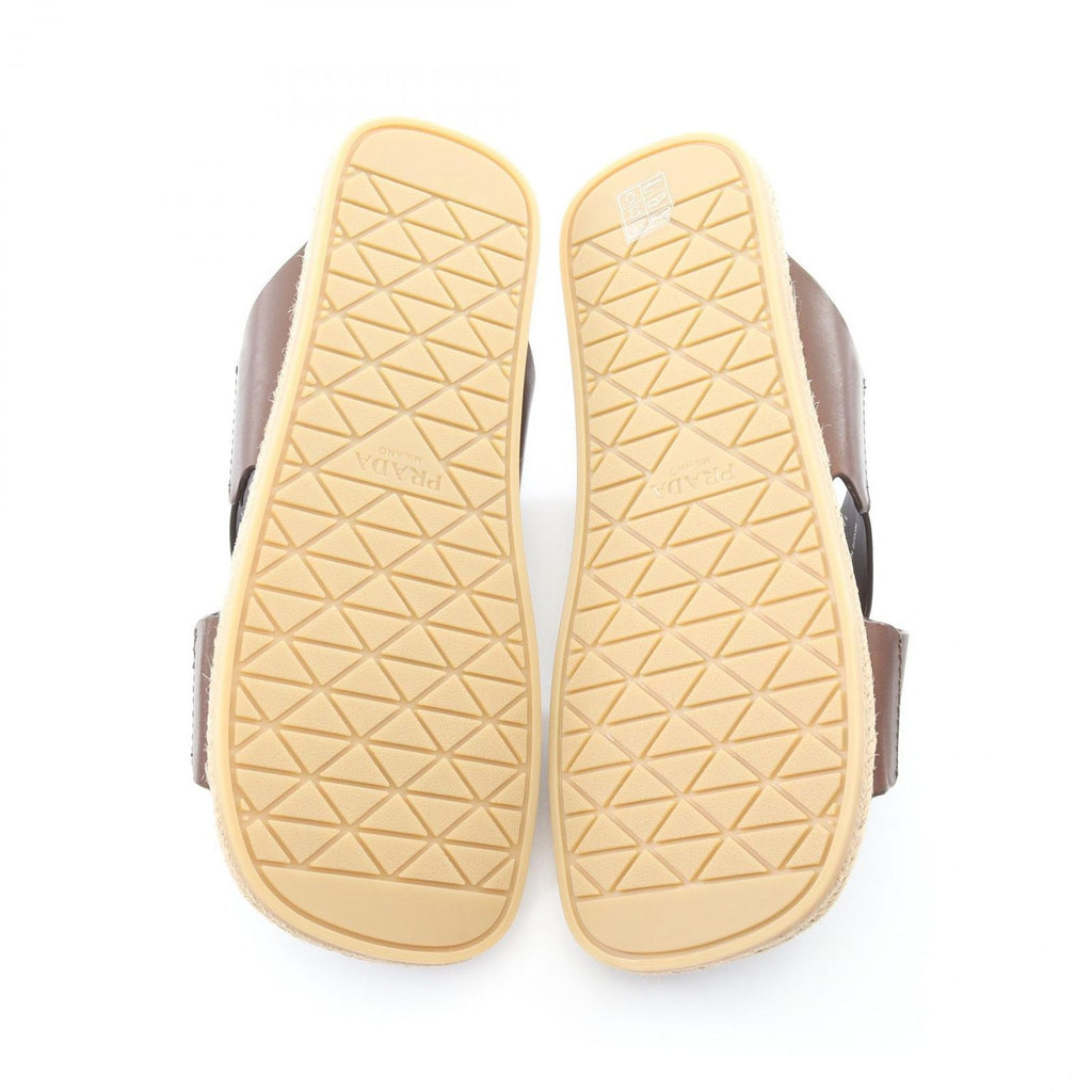 Prada Sandals Triangle Logo Criss Cross Leather — view 4